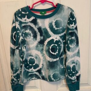 Dip Teal and White Swirl Sweatshirt